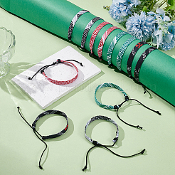 20 шт. 4-цветные плетеные браслеты из полиэстерового шнура в этническом стиле для мужчин и женщин&nbsp;BJEW-UN0001-92