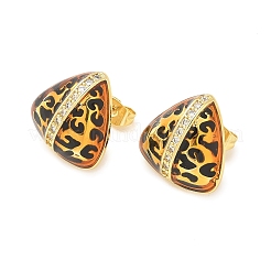 Boucles d'oreilles en laiton avec micro pavé de zircone cubique transparente pour femmes&nbsp;EJEW-A169-01C-G