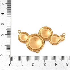 304ステンレスシャンデリア部品リンク  複数のラウンドリンク  18KGP本金メッキ  26x43x3mm  穴：1.5mmと1.4mm&nbsp;STAS-L313-06G