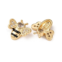 Латунные микро проложить кубического циркония бусы KK-K408-10G