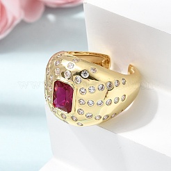 Bagues ouvertes en laiton avec micro pavé de zircones cubiques pour femmes&nbsp;RJEW-L343-03G-05