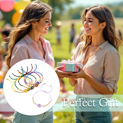 6шт 6-цветный сплав эмалевых звеньев браслеты для женщин&nbsp;BJEW-TAC0042