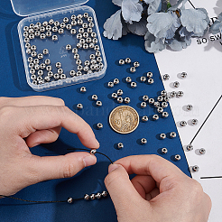 Круглые разделительные бусины из нержавеющей стали 304 STAS-UN0058-86C-P