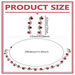Комплекты из ожерелий и серег-гвоздиков из сплава со стразами&nbsp;SJEW-LP0001-47A