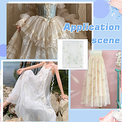 Сетчатая ткань из полиэстера с цветочным узором SENE-WH0003-45B