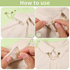 4 шт. брошь-цепочка в виде пчелы и прямоугольника со стразами JEWB-CA0001-69