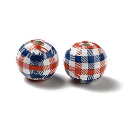 Тема дня независимости шима деревянные европейские бусы WOOD-G014-28