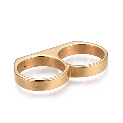 304ステンレススチール指輪  二重リング  ゴールドカラー  サイズ8  18mm&nbsp;RJEW-O032-13G-18mm