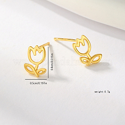 Элегантные женские серьги-гвоздики с серебряным цветком розы IO8237-1