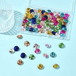 80 шт. 8-х цветные стеклянные стразы с заостренной задней частью RGLA-FS0001-20