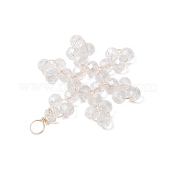 6 шт. 3 подвески в виде стеклянных снежинок PALLOY-JF03950-01