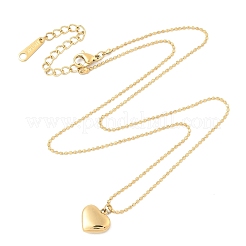 Ионное покрытие (ip) 304 нержавеющая сталь кулон в форме сердца шариковая цепочка ожерелья для женщин NJEW-F328-03G