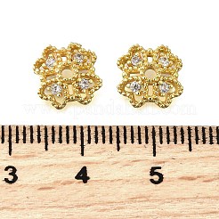 Колпачки для бусин из цветочной латуни с микропаве из кубического циркония&nbsp;KK-K300-01D-G