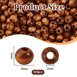 360 шт. Бусины из натурального дерева WOOD-OC0004-29A
