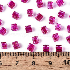 Прозрачные внутри цветные стеклянные бусины SEED-T007-11C