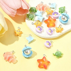 24 шт. 7 подвески из смолы в виде морских организмов RESI-FS0002-05