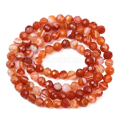 Нити бусин из натурального красного полосатого агата&nbsp;G-B175-D22-4mm