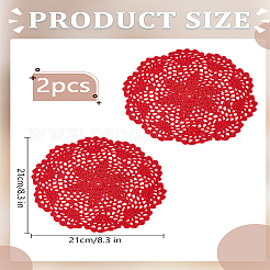 2 Stück handgefertigter Untersetzer aus gestricktem Polyestergewebe&nbsp;AJEW-LP0001-47E