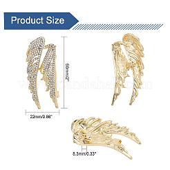 2 шт. булавка на лацкан в виде крыла со стразами&nbsp;JEWB-CA0001-30G