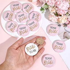 12 stücke weißblech & kunststoff braut abzeichen für hochzeit party braut dusche dekoration&nbsp;AJEW-SC0032-08B