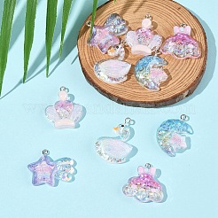 10шт 5 стиля прозрачные подвески из смолы RESI-FS0002-08