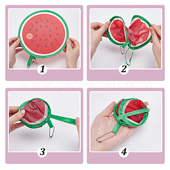 5 шт. 5-х видов складных летающих дисковых вееров из пластика и полиэстера в форме фруктов&nbsp;AJEW-AR0005-36