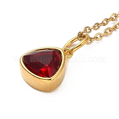 Collares colgantes de circonio cúbico triangular&nbsp;NJEW-F303-01G