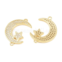 Латунные микропаве прозрачные кубические цирконии луна звезда соединительные подвески&nbsp;KK-C170-20G