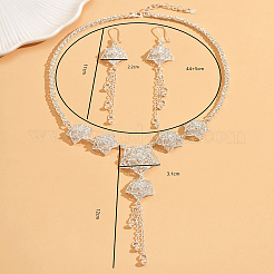 Комплекты из серег и ожерелий с полыми цветами и кисточками из ближневосточного сплава для женщин&nbsp;WX7763