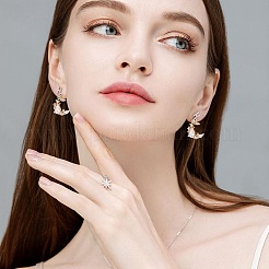 10 шт. латунный подвесной браслет с микропаве из кубического циркония&nbsp;KK-GO0001-79