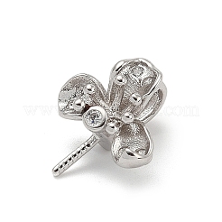 925 подвеска-цветок из стерлингового серебра с прозрачными кубическими цирконами STER-P068-06P