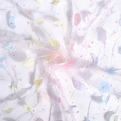 Ткань из полиэфирной марли с узором «луна-звезда»&nbsp;AJEW-WH20011-74