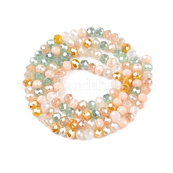 Стеклянные бусины с гальваническим покрытием  GLAA-T023-B16-03