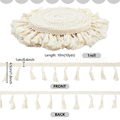 Хлопковая бахрома кружевная отделочная лента&nbsp;OCOR-WH0105-008C