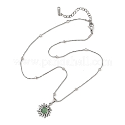 Colliers avec pendentif soleil en pierre naturelle mélangée&nbsp;NJEW-JN06501