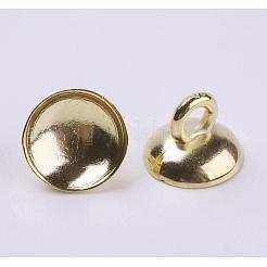 プラスチックビーズキャップペンダントベイル  グローブガラスバブルカバーペンダント用  ライトゴールド  7x10mm  穴：2mm  内径：9mm&nbsp;X-KY-K003-02B