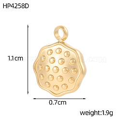 304ステンレスペンダント  蓮の鞘のチャーム  イオンプレーティング（ip）  14KGP本金メッキ  11x7mm  穴：1mm&nbsp;STAS-OY017-47G