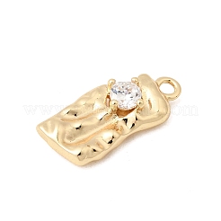 Ciondoli in ottone con pavé di zirconi chiari&nbsp;ZIRC-L106-02G-03