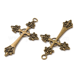 Croix alliage de style tibétain gros pendentifs&nbsp;TIBEP-Q058-04AB-FF