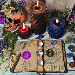 Латунная восковая печать штамп с ручкой AJEW-WH0184-1133