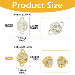 10 bolsa de cierres magnéticos de aleación con rhinestone&nbsp;RB-FS0001-08G