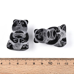 Декоративные панды из натурального обсидиана&nbsp;G-T144-80