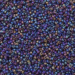 MIYUKIラウンドロカイユビーズ  日本製シードビーズ  （rr135fr）つや消し透明ルートビールab  11/0  2x1.3mm  穴：0.8mm  約1100PCS /ボトル  10 G /ボトル&nbsp;SEED-JP0008-RR0135FR