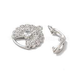 Реечное покрытие латунь микро паве прозрачный кубический цирконий складные застежки&nbsp;KK-A222-14P