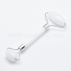 Masseur de visage en laiton de jade blanc naturel&nbsp;MRMJ-G009-06P