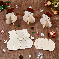 6 шт. рождественские незаконченные деревянные украшения в виде снеговика&nbsp;WOOD-SP0001-72