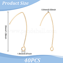 40 шт латунные серьги крючки KK-UN0004-56