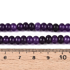 染め加工天然石ホワイトジェイドビーズ連売り  ロンデル  インディゴ  6~6.5x4~4.5mm  穴：1mm  約86~90個/連  14.57~15.16''（37~38.5センチメートル）&nbsp;X-G-T139-59A-03