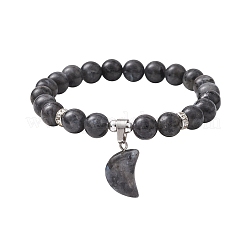 2 шт. 2 стильных браслета из натуральных и синтетических смешанных драгоценных камней BJEW-JB10166