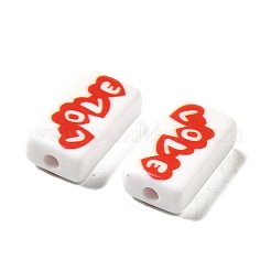 200шт непрозрачные акриловые бусины с принтом OACR-R005-01C